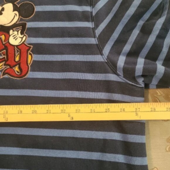 Disney Parks Mickey Mouse Blue Striped Fur Lined Full Zip Hoodie Size XXL - Picture 8 of 9